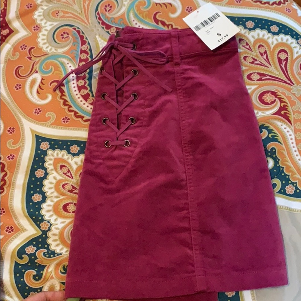 Lace Up Mini Skirt